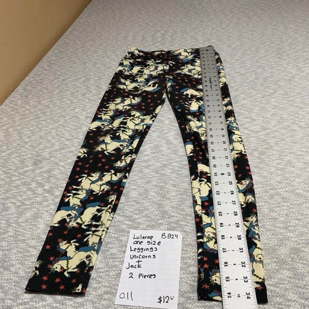 LulaRoe one size leggings unicorns and Jack. 2 piece bundle. SKU-B824